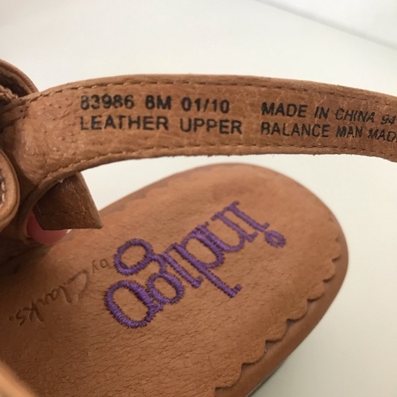 Indigo by Clarks Bordeaux Tan Sandals. Size 8M. - Picture 10 of 12